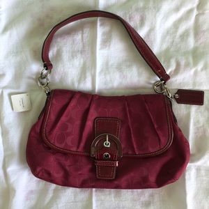 NWT Coach signature cranberry red shoulder bag